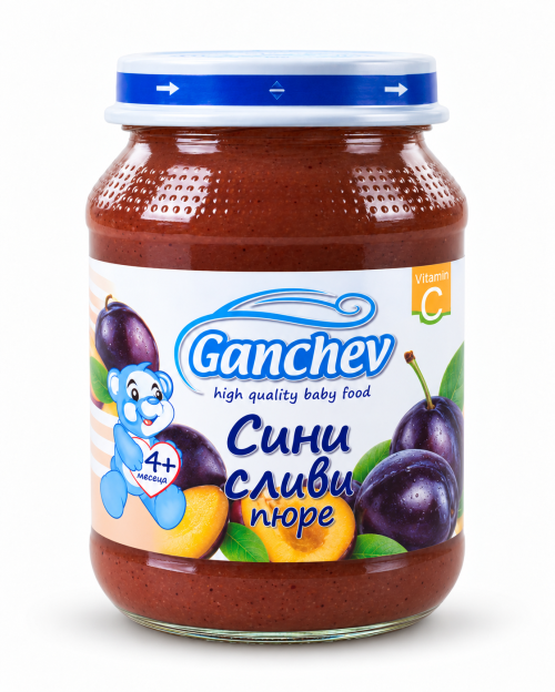 Пюре сини сливи Ганчев - 4+ месеца, 190 гр.