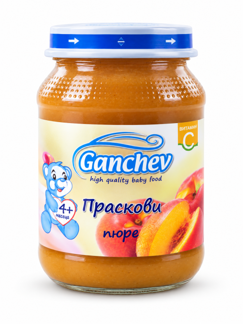 Пюре праскови Ганчев - 4+ месеца, 190 гр.