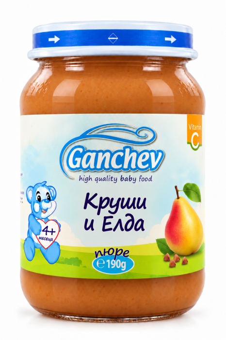 Пюре круши и елда Ганчев - 4+ месеца, 190 гр.