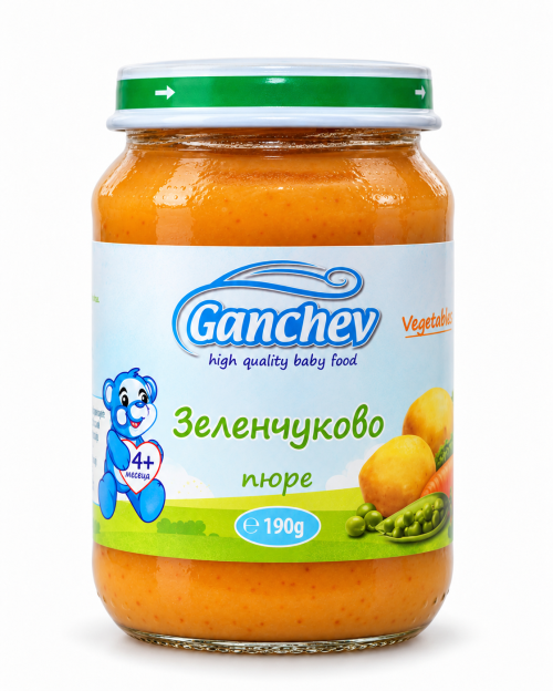 Пюре зеленчуци Ганчев - 4+ месеца, 190 гр.