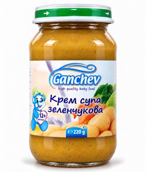 Пюре зеленчукова крем супа Ганчев - 12+ месеца, 220 гр.