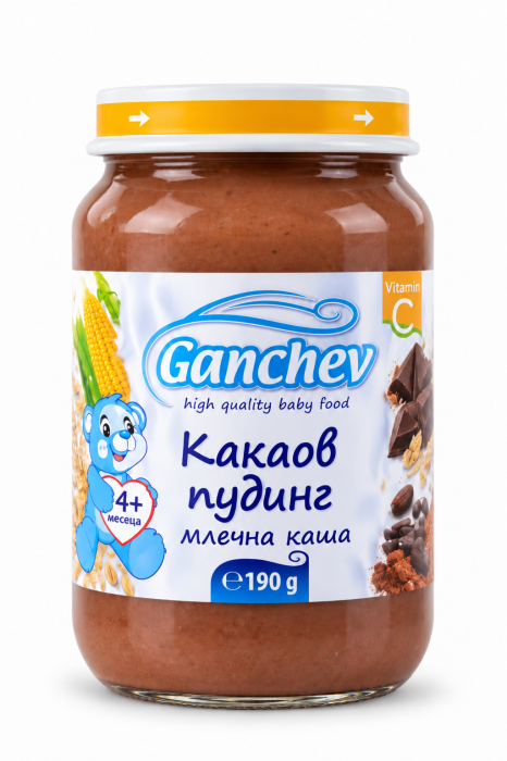 Млечна каша какаов пудинг Ганчев - 4+ месеца, 190 гр.